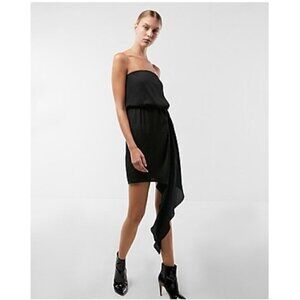 BCBGeneration Dress M NWT Asymmetrical Hem Strapless Black LBD Cocktail Event